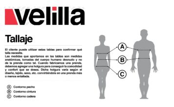 TABLA TALLAJE VELILLA CONFECCION