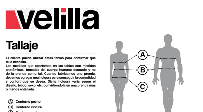 TABLA TALLAJE VELILLA CONFECCION