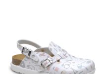 Zueco de trabajo feliz caminar