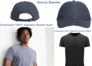 Pack de 2 camisetas efecto jeans + gorra jeans