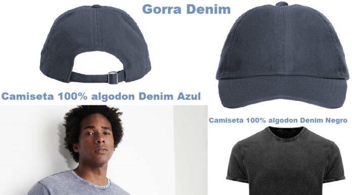 Pack de 2 camisetas efecto jeans + gorra jeans
